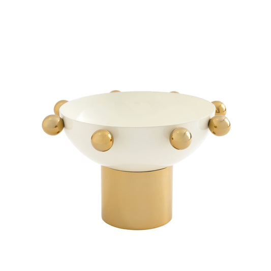 Wiallen White & Gold Footed Nut Bowl - Wiallen Official Collection