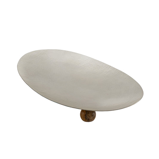Wiallen Hammered Silver Small Footed Oval Platter - Wiallen Official Collection