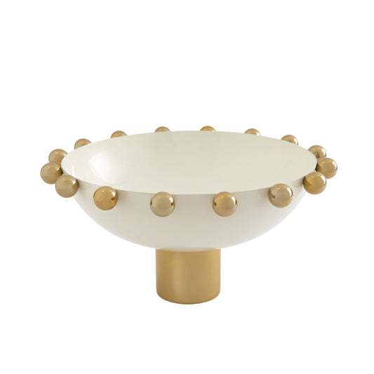 Wiallen White & Gold Footed Salad Bowl - Wiallen Official Collection